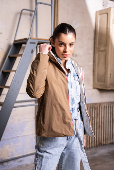 coupe vent impermeable femme #couleur_camel