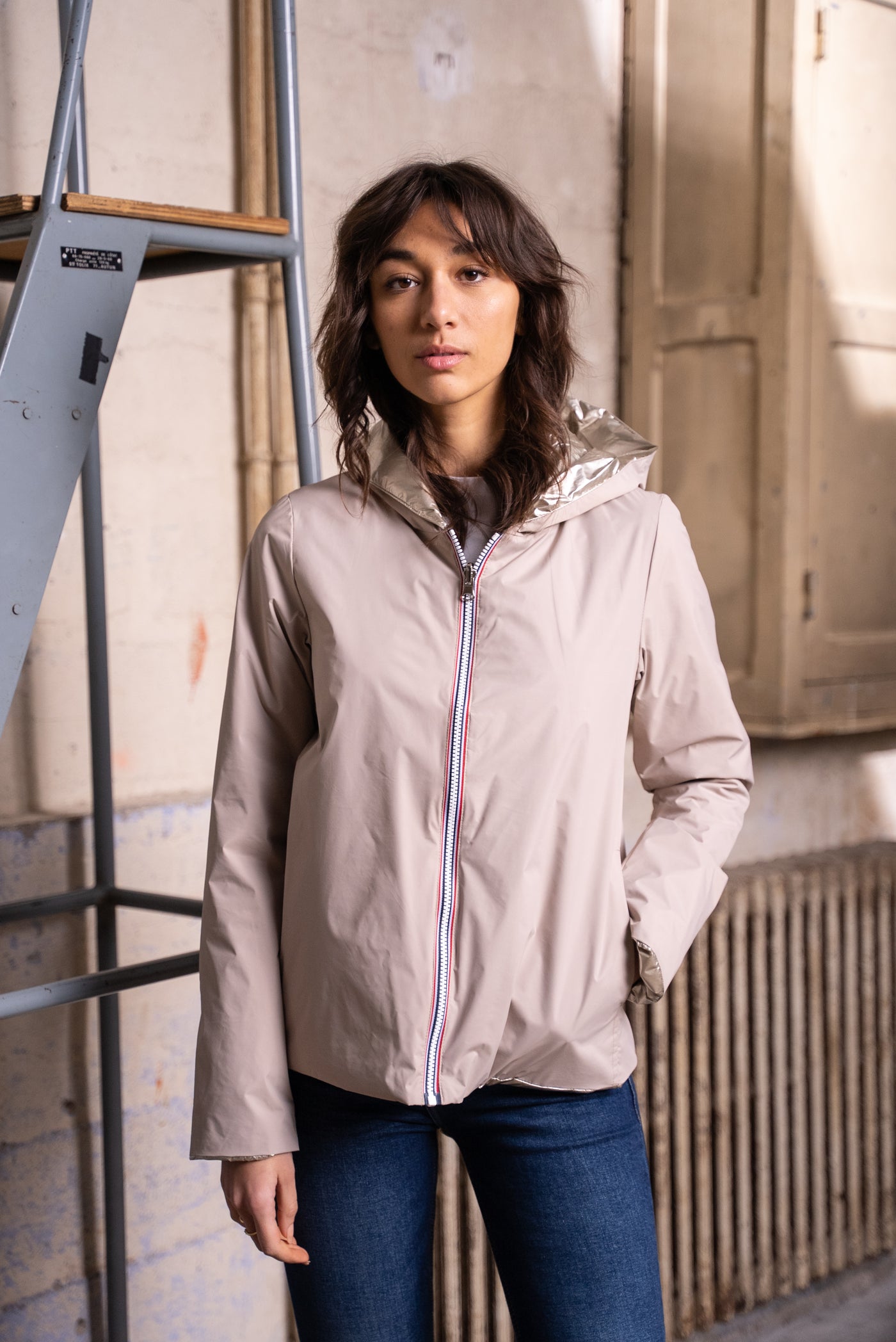 coupe vent impermeable femme #couleur_beige