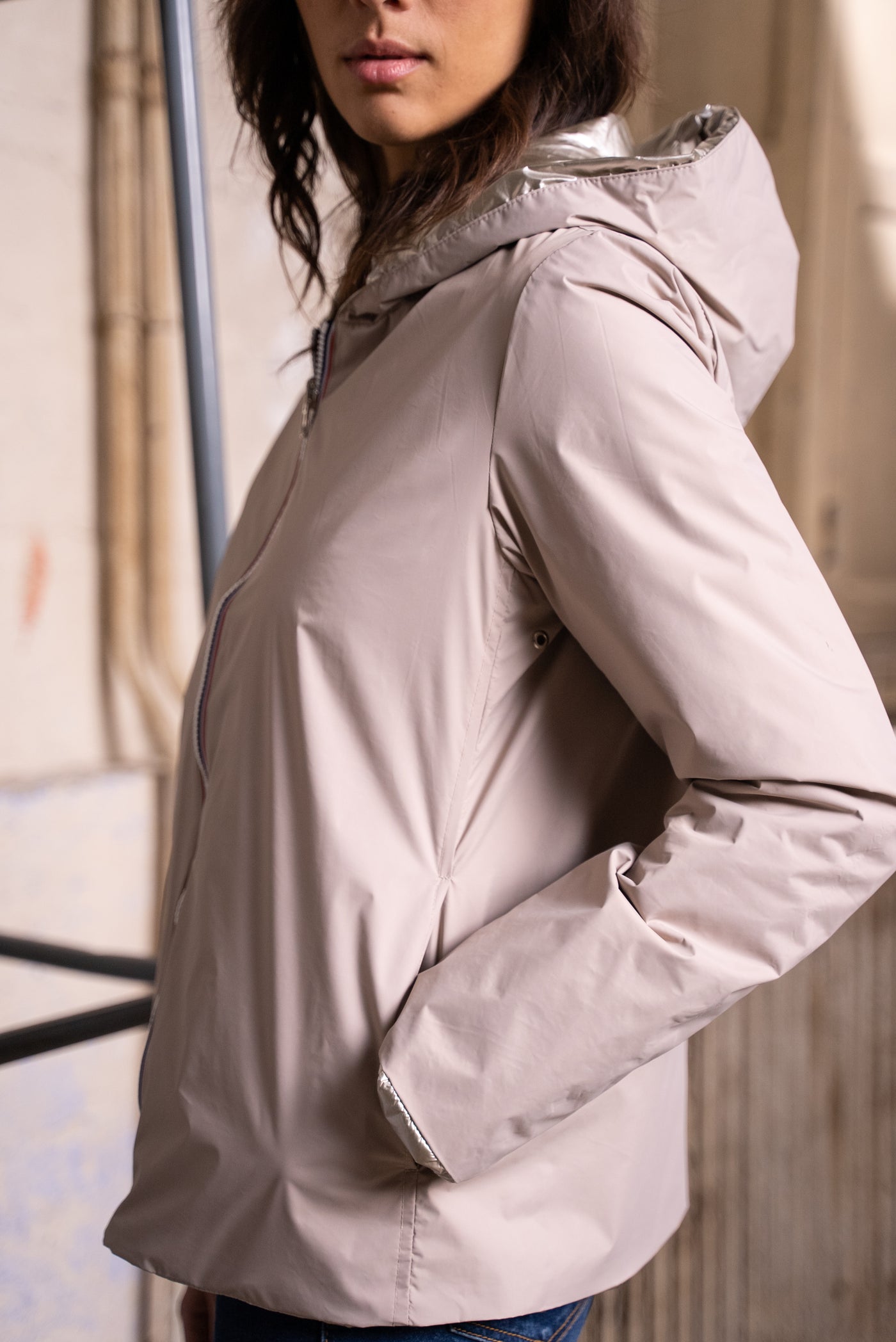 coupe vent impermeable femme #couleur_beige