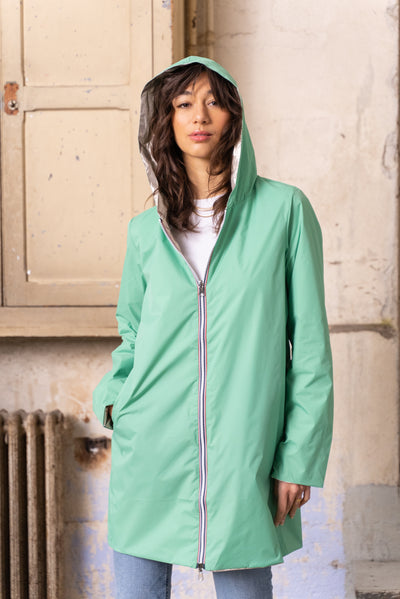 impermeable reversible femme #couleur_vert-pomme