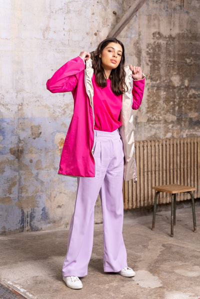 impermeable reversible femme #couleur_fuchsia