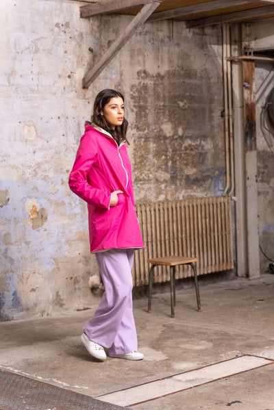 impermeable reversible femme #couleur_fuchsia