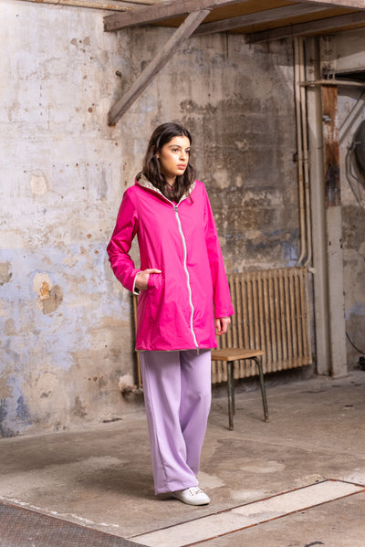 impermeable reversible femme #couleur_fuchsia