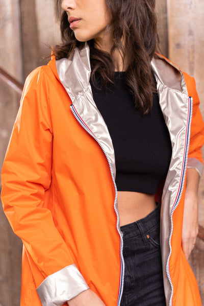 impermeable reversible femme #couleur_orange