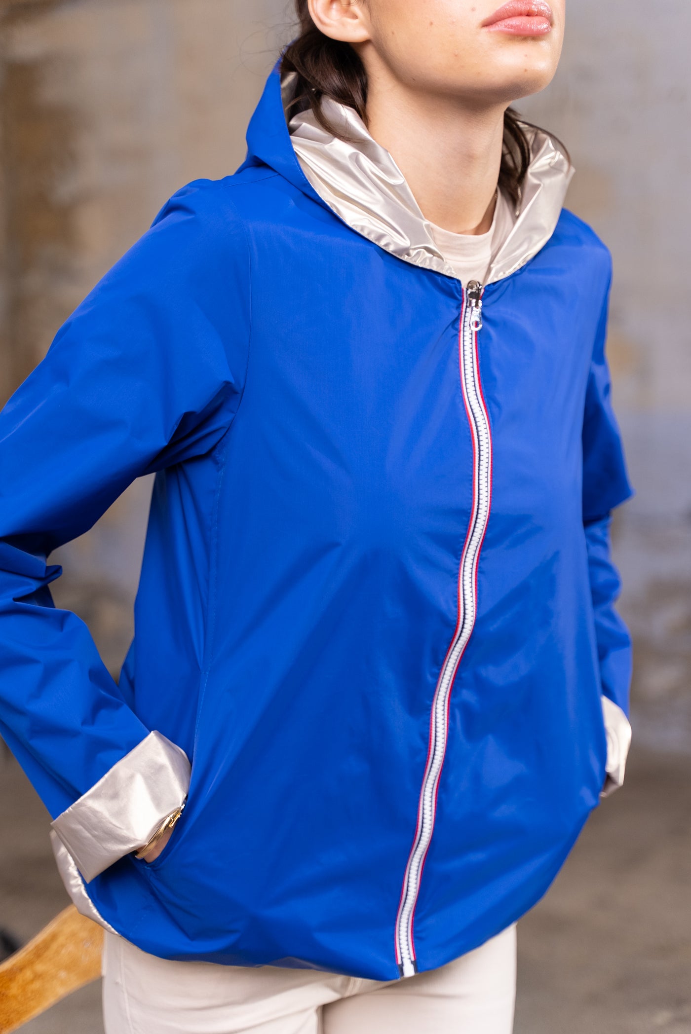 imperméable réversible femme Laura Jo #couleur_bleu-vif