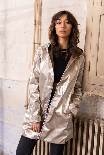 impermeable reversible femme #couleur_camel